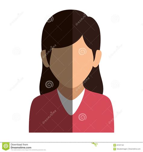 Colorful Silhouette Faceless Half Body Woman With Long Hair Stock Vector Illustration Of