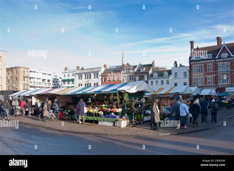 Market Square Cambridge England Stock Photo Alamy