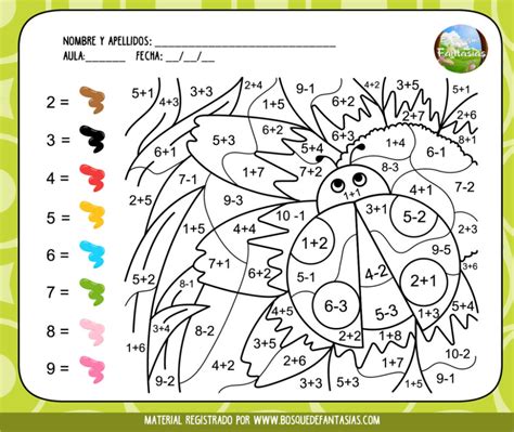 Fichas De Colorear Con Sumas Y Restas Para Primaria Math Coloring