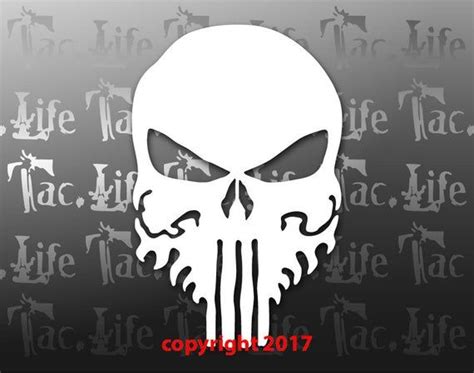 Bearded Punisher Skull Vinyl Decal Etsy Punisher Punisher Skull