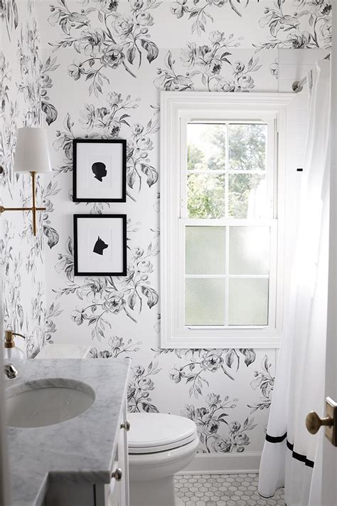A Black And White Floral Bathroom Danielle Moss Floral
