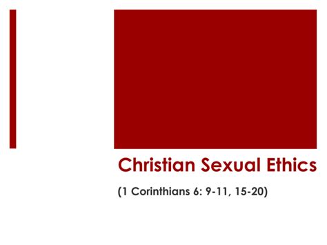 Christian Sexual Ethics