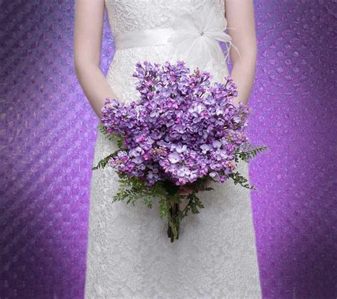 Bridal Bouquet Lilac Lavender Purple Silk Wedding Flowers