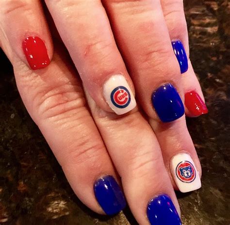 Negative space and tiny nail art ideas that are super simple and easy to achieve. Chicago Cubs Nail Decals | Cubs nails, Chicago cubs nails ...