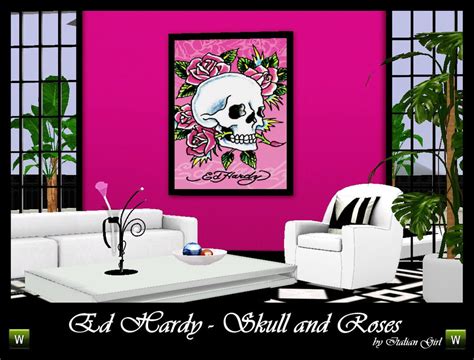 The Sims Resource Ed Hardy Skull And Roses