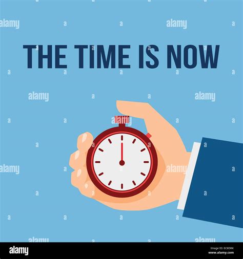 Business Man With Stop Watch The Time Is Now Management Poster Vector
