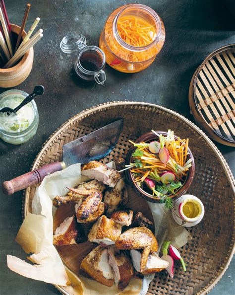 In a medium bowl, combine 4 chicken thighs with all the marinade ingredients (garlic, lime juice, fish sauce, soy sauce, brown sugar, and vegetable oil), and set aside for 30 mins to an hour while you prepare the other salad ingredients. Crispy-skin chicken with master stock recipe from Luke ...