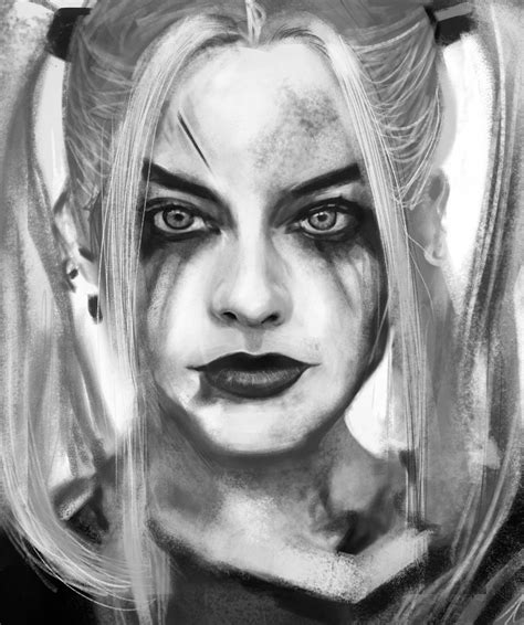 Harley Quinn Black And White Drawing