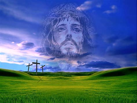 Hd Wallpaper Jesus In The Clouds Fields Crosses 3d And Abstract