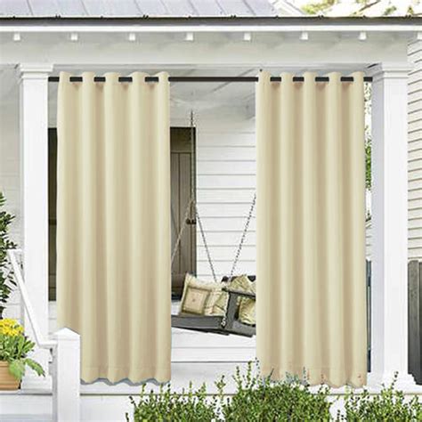 Outdoor Curtains Waterproof Blackout Patio Insulated Drapes Grommet Top