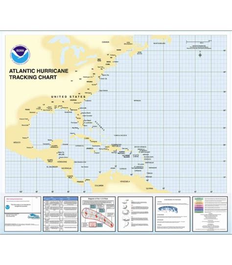 Hurricane Tracking Chart Western Atlantic By Noaa Oceangrafix
