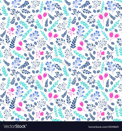 Vibrant Color Floral Seamless Pattern With Flowers