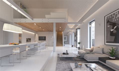 White Apartment Cgi On Behance Interior Design Dining Room White