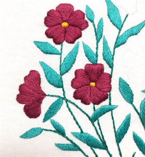 Red Peony Hand Embroidery Pattern Digital Download Pdf Etsy