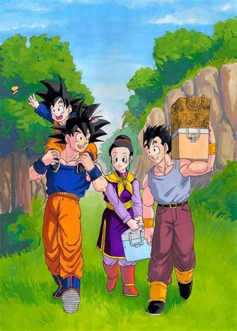 goku chi chi gohan and goten dragon ball z c toei animation funimation and sony pictures