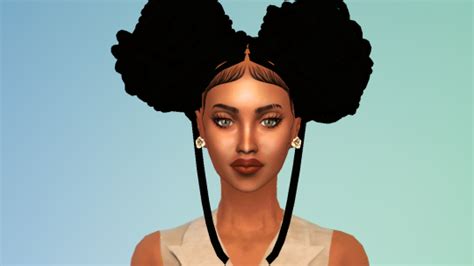 Sims 4 Cc Custom Content Black Hairstyle By Ebonix Si