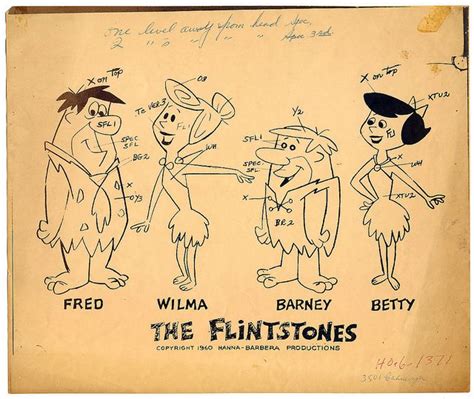 The Flintstones Cast Model Sheet Flintstones Character Model Sheet