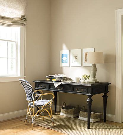 A Corner Study Area With Walls Painted In Shaker Beige HC 45 And