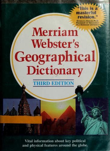 Merriam Websters Geographical Dictionary Open Library
