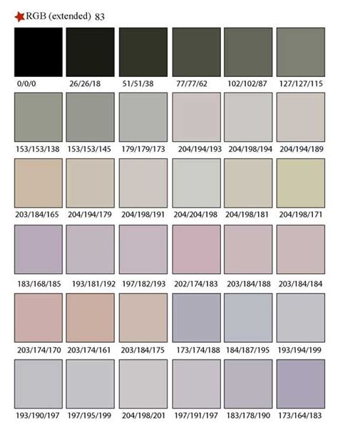 Printable Rgb Color Palette Swatches My Practical Skills House