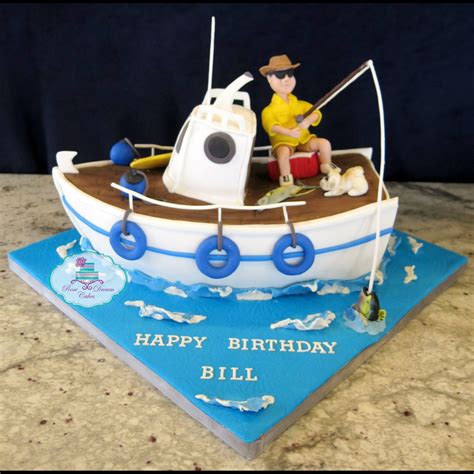 Sculpted Boat Fishing Cake Cake Boat Cake Adult Birthday Cakes