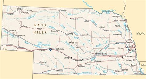 Nebraska State Road Map Glossy Poster Picture Photo Banner Etsy