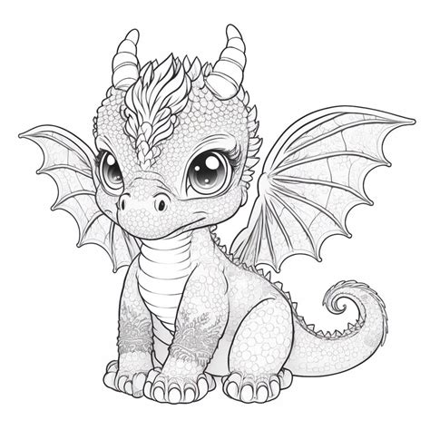 Baby Dragon Coloring Page