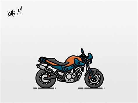 Naked Motorcycle Thick Lines By Kitty M On Dribbble