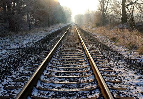 Free Images Landscape Snow Cold Winter Track Frost Train