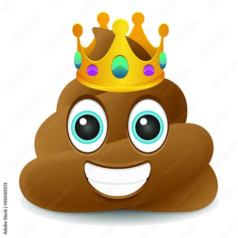 Pile Of Poo King Crown Emoji Icon Object Symbol Gradient Vector Art