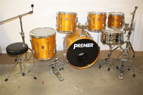 Premier Xpk 1990s Natural Lacquer Topaz 6 Piece Full Drum Kit 22in