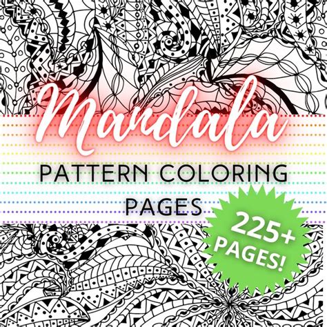 Mandala Coloring Pages Mandala Pattern Adult Coloring Etsy Denmark