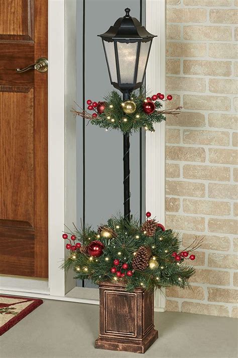 Holiday Indoor Outdoor Lighted Lamp Post Topiary Christmas