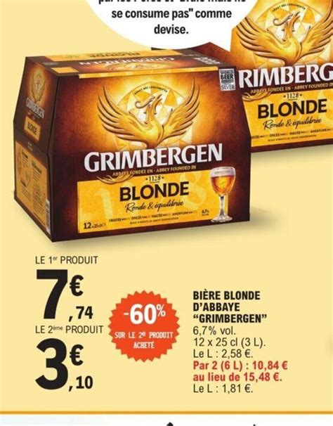 Promo Bière Blonde Dabbaye Grimbergen Chez Eleclerc