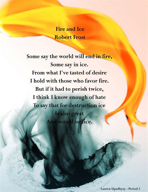 Fire And Ice By Robert Frost By Lupadhyay On Deviantart