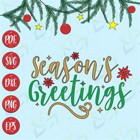 Seasons Greetings Svg Files For Silhouette Files For Cricut Svg