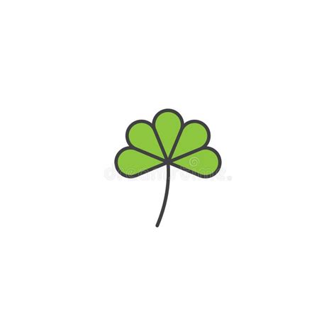 Five Leaf Clover Vector Icon Symbol Isolated On White Background Stock