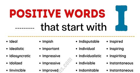 363 Interesting Positive Words That Start With I In English Esl Forums