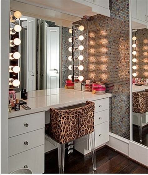 The mirror and lights are from ikea. Vanity Tables with Hollywood Style - HomesFeed