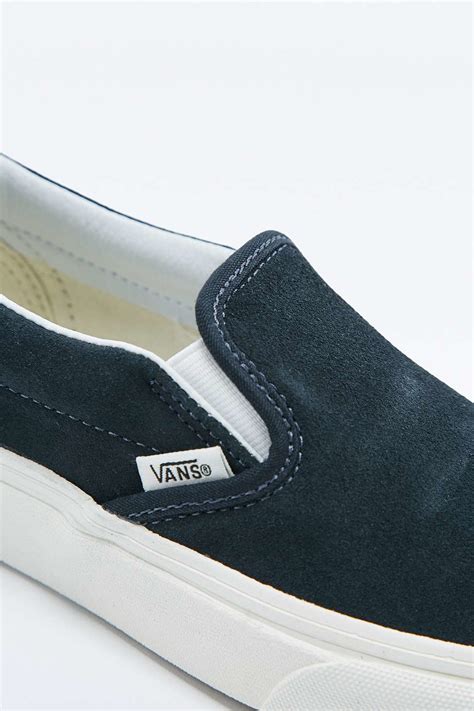 Vans Slip On Classic Navy Suede Trainers In Blue Lyst