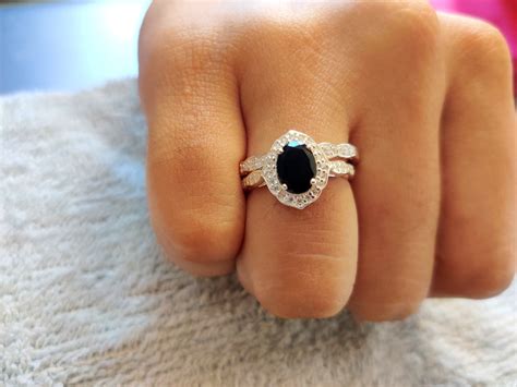 Black Onyx Vintage Bridal Set Black Onyx Engagement Ring Set Etsy