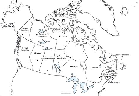 Map Of Canada Colouring Page At Free Printable