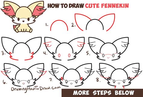 Learn How To Draw Fennekin Cute Kawaiichibi From