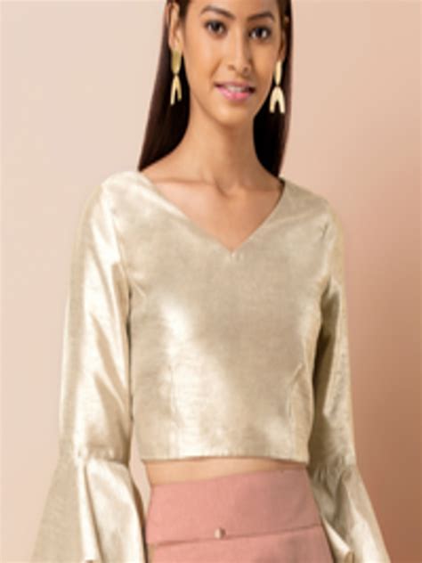 Buy Indya Women Gold Coloured Solid Top Tops For Women 11726062 Myntra
