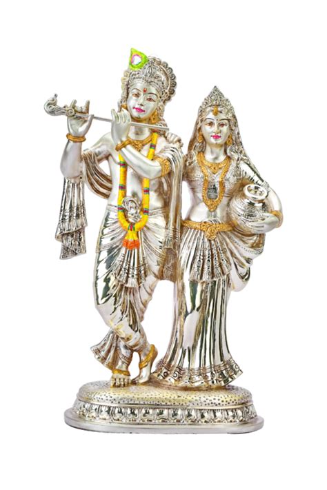 Silver Radha Krishna Idol Color Silver