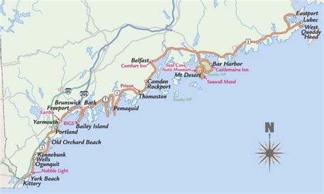 Image Result For Maine East Coast Towns On A Map Maine Map York