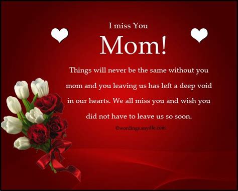 Missing You Messages For Mother Who Died Message For Mother Miss You Message Miss You Mom Quotes