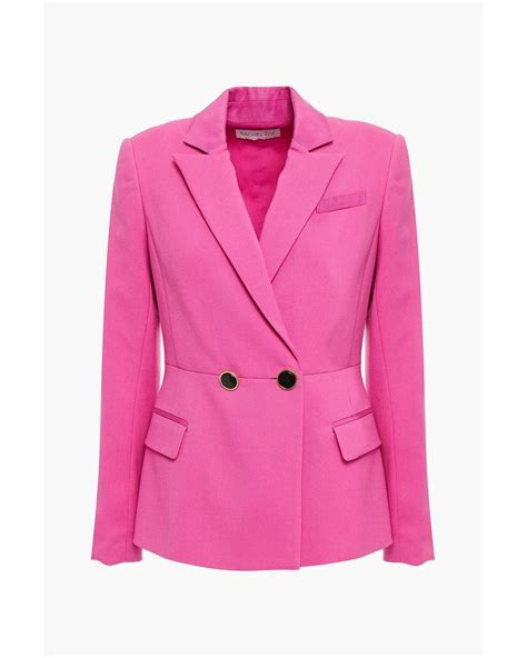 Rachel Zoe Double Breasted Twill Blazer In Pink Lyst