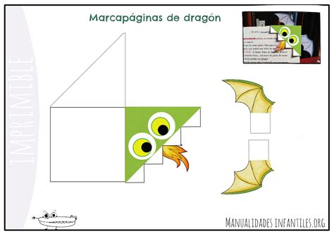 Punto De Libro Imprimible De Dragón Manualidades Infantiles