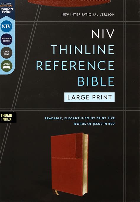 Niv Thinline Reference Bible Large Print Brown Thumb Indexed Red